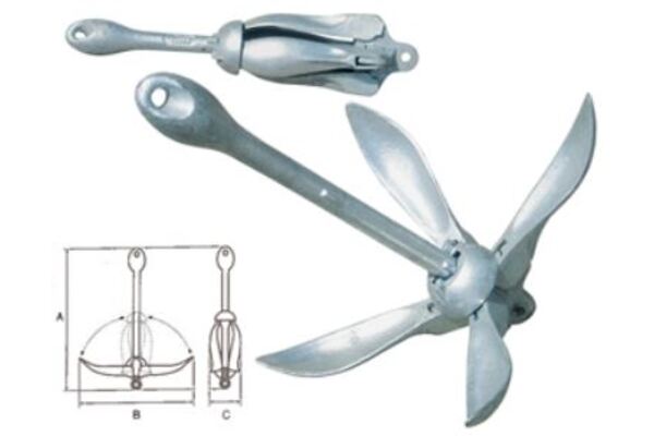 FOLDING GRAPNEL ANCHOR 3.2 KG #031032